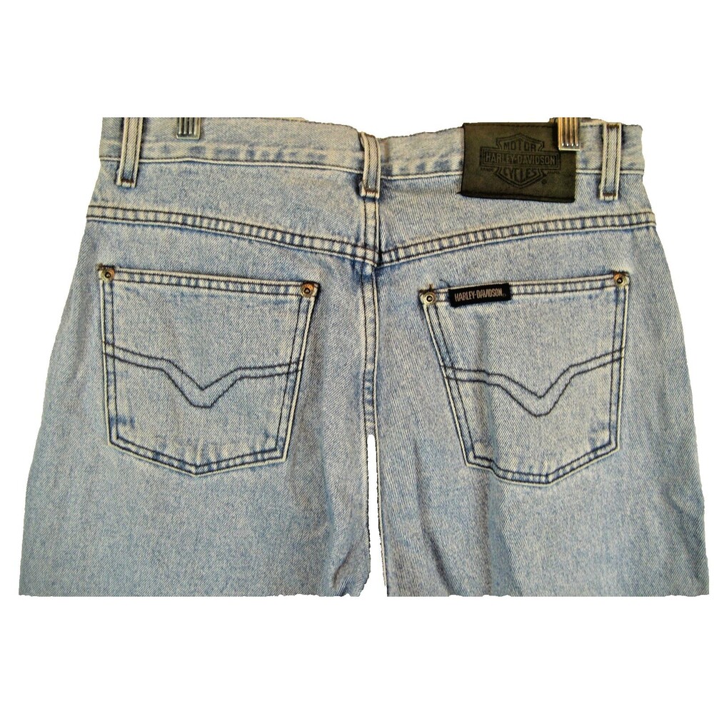 Womens Harley-Davidson Cotton Denim Light Wash Boot Cut Jeans Size 10R (31X31)